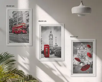 Red Accents London keretezett képszett hálószobai dekoráció