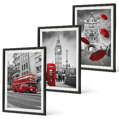 Red Accents London keretezett képszett hálószobai dekoráció