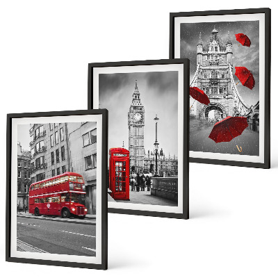Keretezett kép szett hálószobába Red Accents London