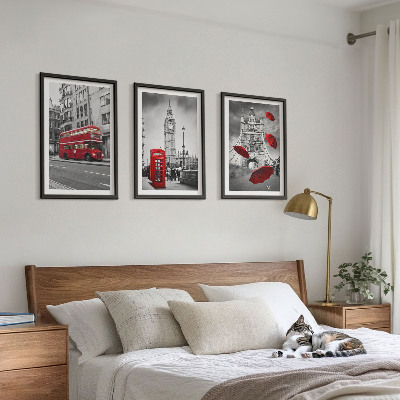 Keretezett kép szett hálószobába Red Accents London