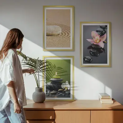 Pihentető zen kő motívumok fali dekoráció kép készlet
