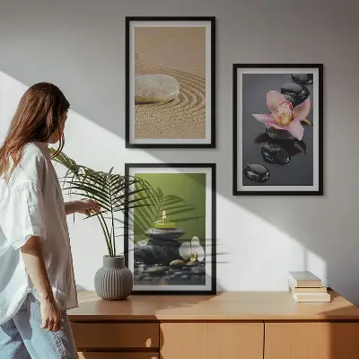 Pihentető zen kő motívumok fali dekoráció kép készlet