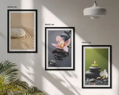 Pihentető zen kő motívumok fali dekoráció kép készlet