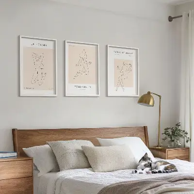 Női sziluettek minimalista poszterkészlet fali dekoráció kép