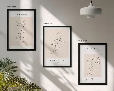 Női sziluettek minimalista poszterkészlet fali dekoráció kép