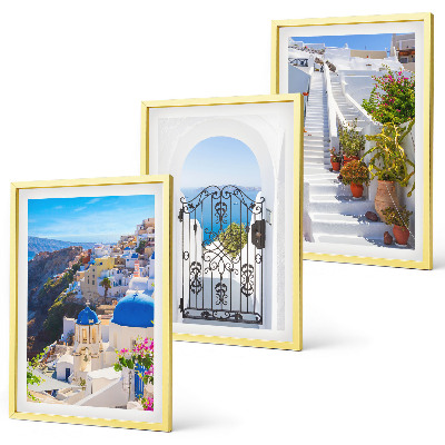 Keretezett kép szett hálószobába Santorini építészete, Oia