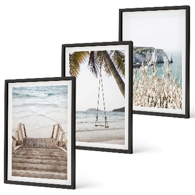 Fali dekoráció kép készlet Falépcső hinta a tengerparton