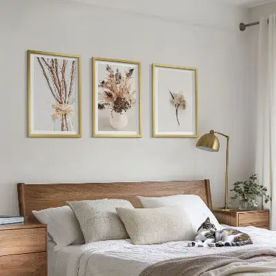 Minimalista virágmintás kép szett hálószobai dekoráció keretben