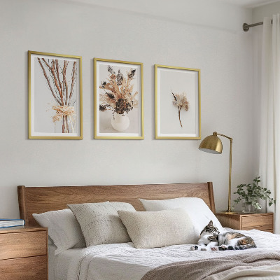 Keretezett kép szett hálószobába Minimalista virágok ágai