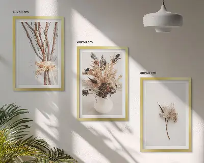 Minimalista virágmintás kép szett hálószobai dekoráció keretben