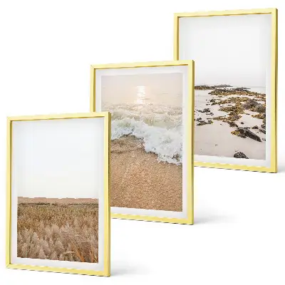 Keretezett kép szett hálószobába strand hullámok és kövek mintával