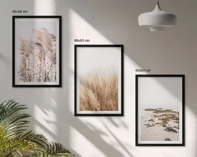 Fali dekoráció kép készlet pampafüves mezők és bohém strand mintával