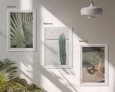 Képes fali dekorációs készlet trópusi növények mintával