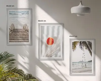 Fali dekorációs képkészlet strand és fa lépcső mintával