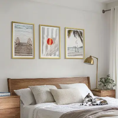 Fali dekorációs képkészlet strand és fa lépcső mintával
