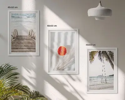 Fali dekorációs képkészlet strand és fa lépcső mintával