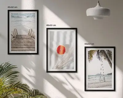 Fali dekorációs képkészlet strand és fa lépcső mintával