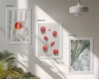 Fali dekorációs képkészlet ünnepi pálmagyümölcs mintával