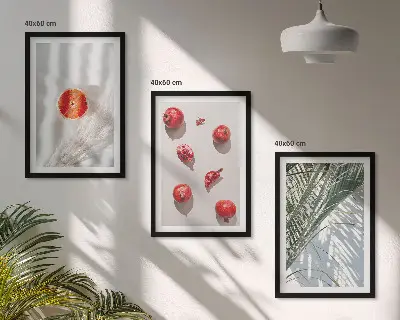 Fali dekorációs képkészlet ünnepi pálmagyümölcs mintával