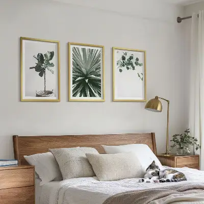 Fali dekorációs képkészlet zöld növények minimalista stílusban