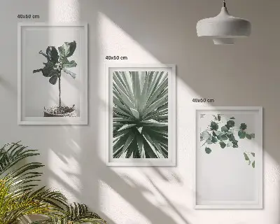 Fali dekorációs képkészlet zöld növények minimalista stílusban