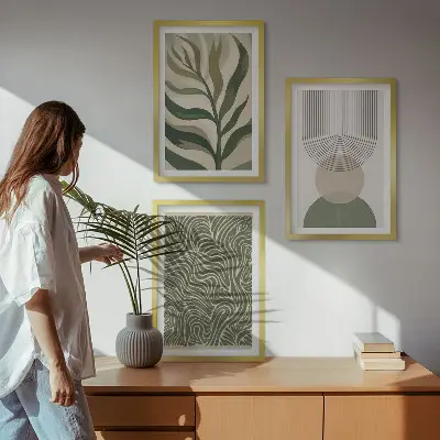 Geometriai levél alakú falikép készlet dekoratív faliképek