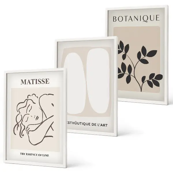 Keretezett képszett hálószobába Matisse stílusú növényábrázolásokkal