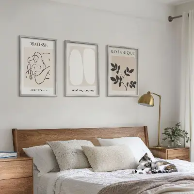 Keretezett képszett hálószobába Matisse stílusú növényábrázolásokkal