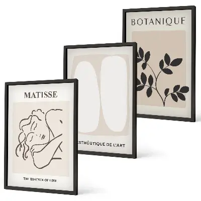 Keretezett képszett hálószobába Matisse stílusú növényábrázolásokkal
