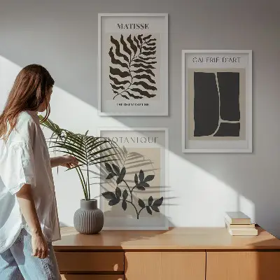 Minimalista növényi poszterkészlet fali dekoráció képekhez