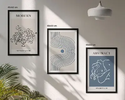 Absztrakt virágmintás plakát szett keretezett kép hálószobába