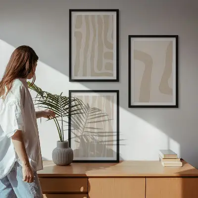 Fali dekorációs képszett absztrakt bohém stílusú mintákkal