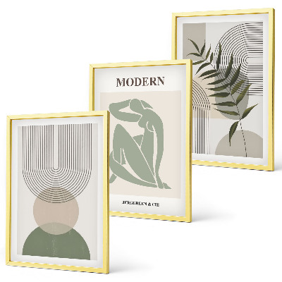Fali dekoráció kép készlet Stílusos növényi grafika