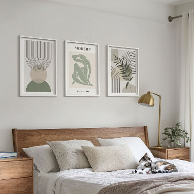 Fali dekoráció kép készlet Stílusos növényi grafika