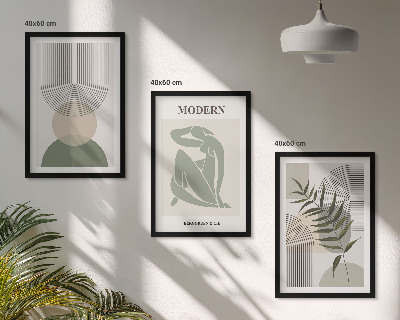 Fali dekoráció kép készlet Stílusos növényi grafika