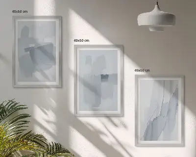 Absztrakt akvarell falikép szett keretezett kivitel hálószobába
