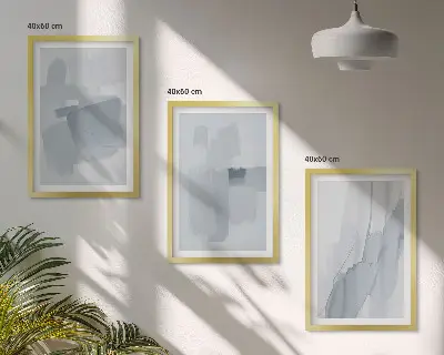 Absztrakt akvarell falikép szett keretezett kivitel hálószobába