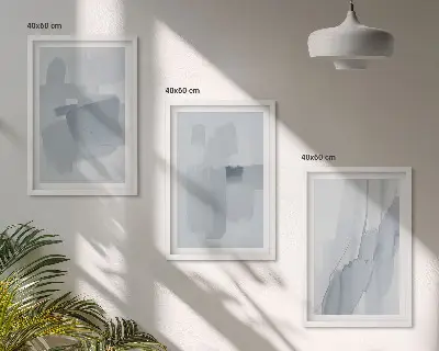 Absztrakt akvarell falikép szett keretezett kivitel hálószobába