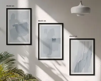 Absztrakt akvarell falikép szett keretezett kivitel hálószobába