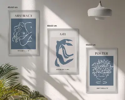 Fali dekorációs képkészlet Matisse stílusú absztrakt mintákkal