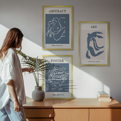 Fali dekoráció kép készlet Matisse stílusos absztrakt mintái