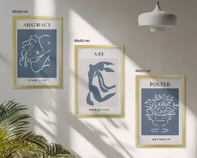 Fali dekorációs képkészlet Matisse stílusú absztrakt mintákkal