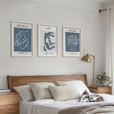 Fali dekorációs képkészlet Matisse stílusú absztrakt mintákkal
