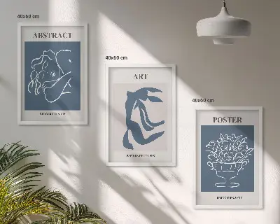 Fali dekorációs képkészlet Matisse stílusú absztrakt mintákkal