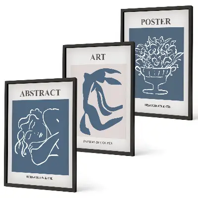Fali dekorációs képkészlet Matisse stílusú absztrakt mintákkal
