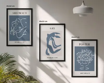 Fali dekorációs képkészlet Matisse stílusú absztrakt mintákkal
