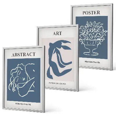 Fali dekorációs képkészlet Matisse stílusú absztrakt mintákkal