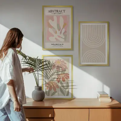 Absztrakt növényi formák falikép szett dekoratív fali képkészlet
