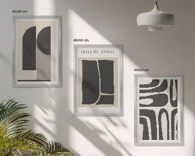 Absztrakt minimalista poszter szett keretezett képek hálószobába