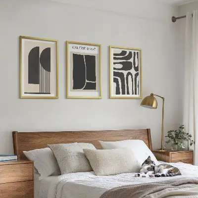 Absztrakt minimalista poszter szett keretezett képek hálószobába